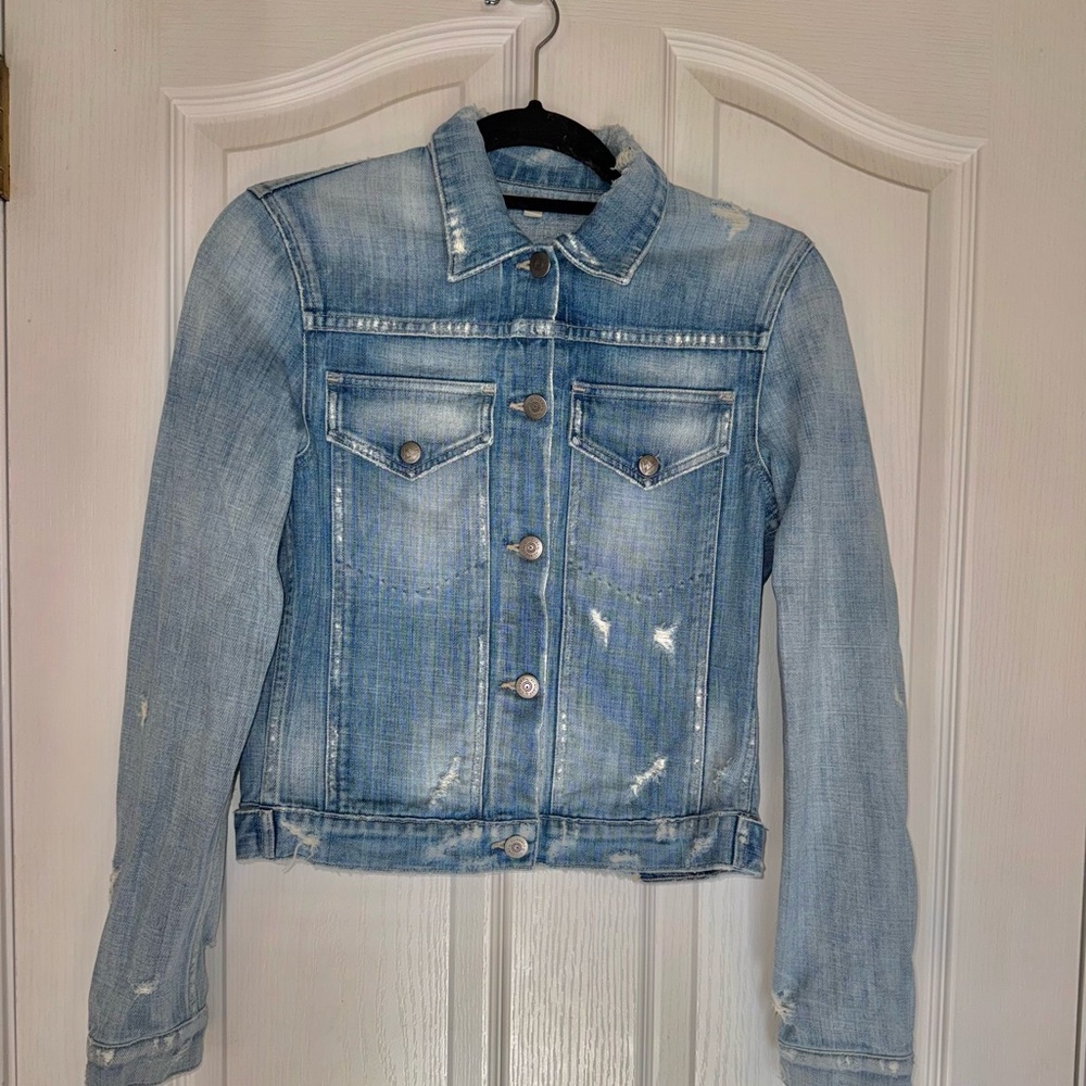 Citizens Of Humanity Light Blue Distressed Jean Jacket Size XS
